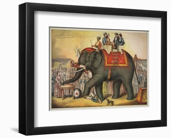 Performing Elephant-Vintage Reproduction-Framed Art Print