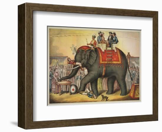 Performing Elephant-Vintage Reproduction-Framed Art Print