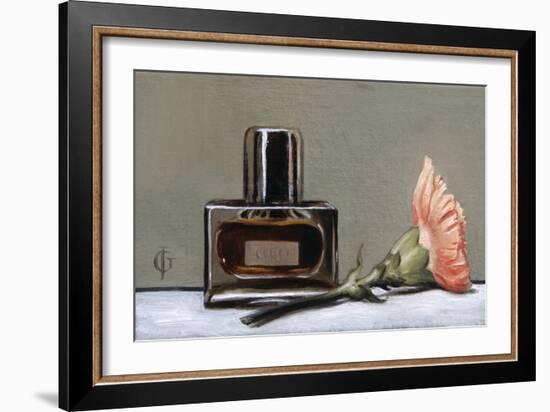 Perfume Bottle and Carnation, 2009-James Gillick-Framed Giclee Print