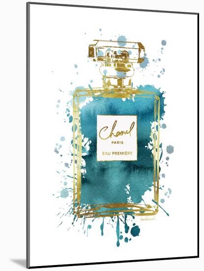 Perfume Bottle Deep Teal-Amanda Greenwood-Mounted Art Print