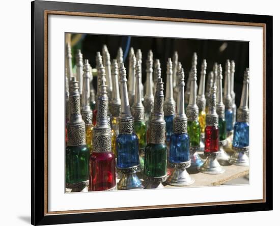 Perfume Bottles, the Souqs of Marrakech, Marrakech, Morocco-Walter Bibikow-Framed Photographic Print