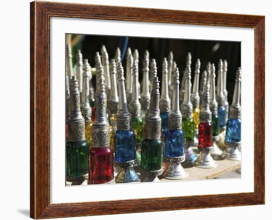 Perfume Bottles, the Souqs of Marrakech, Marrakech, Morocco-Walter Bibikow-Framed Photographic Print