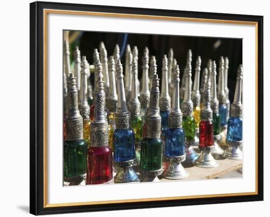 Perfume Bottles, the Souqs of Marrakech, Marrakech, Morocco-Walter Bibikow-Framed Photographic Print