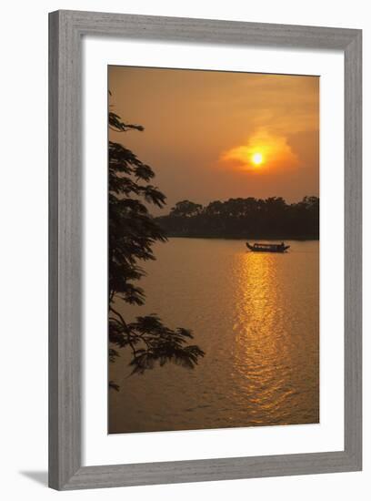 Perfume River (Huong River) at Sunset, Hue, Thua Thien-Hue, Vietnam, Indochina-Ian Trower-Framed Photographic Print