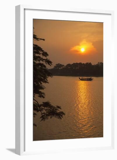 Perfume River (Huong River) at Sunset, Hue, Thua Thien-Hue, Vietnam, Indochina-Ian Trower-Framed Photographic Print