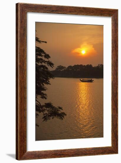 Perfume River (Huong River) at Sunset, Hue, Thua Thien-Hue, Vietnam, Indochina-Ian Trower-Framed Photographic Print