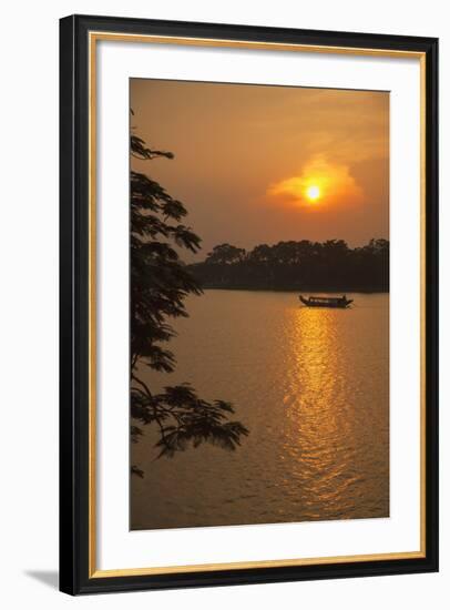 Perfume River (Huong River) at Sunset, Hue, Thua Thien-Hue, Vietnam, Indochina-Ian Trower-Framed Photographic Print