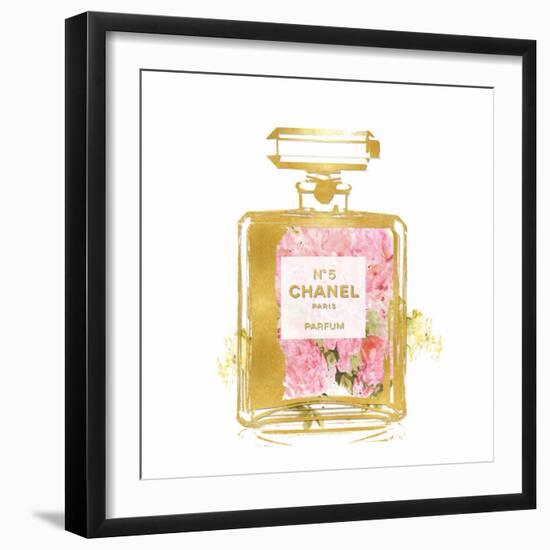 Perfume with Pink Flowers-Madeline Blake-Framed Art Print