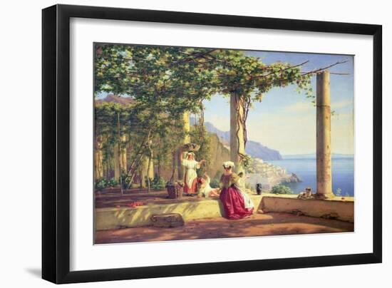 Pergola Overlooking Amalfi, 1844 (Oil on Canvas)-Martinus Rorbye-Framed Giclee Print