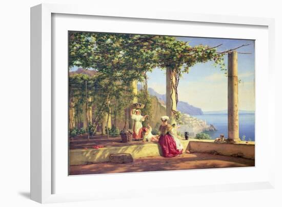 Pergola Overlooking Amalfi, 1844 (Oil on Canvas)-Martinus Rorbye-Framed Giclee Print