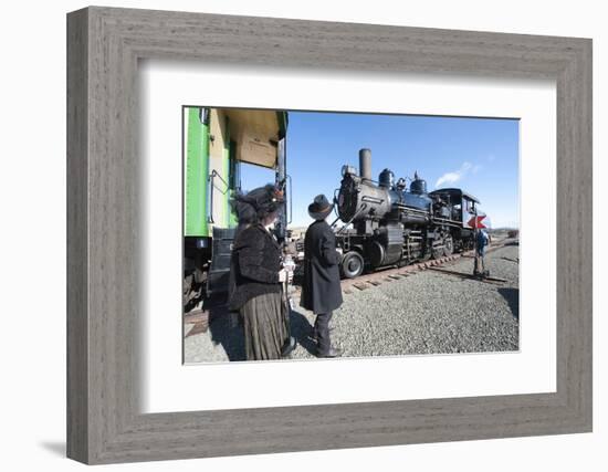 Period Dress at Historic Gold Hill Train Station, Virginia City, Nevada, USA-Michael DeFreitas-Framed Photographic Print