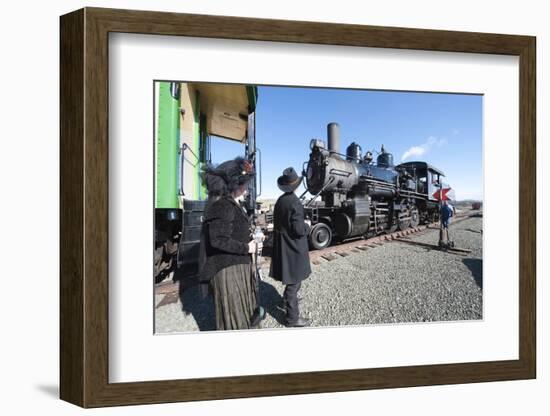 Period Dress at Historic Gold Hill Train Station, Virginia City, Nevada, USA-Michael DeFreitas-Framed Photographic Print