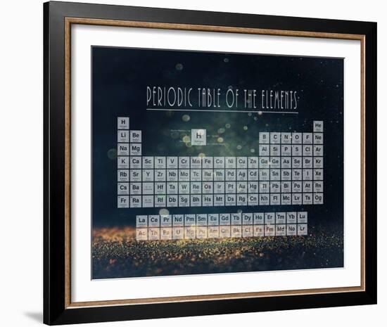 Periodic Table Gold Dust - Blue-Color Me Happy-Framed Art Print
