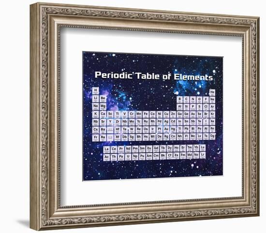 Periodic Table Of Elements Space Theme-Color Me Happy-Framed Art Print