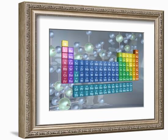 Periodic table of the elements and molecules-null-Framed Photographic Print