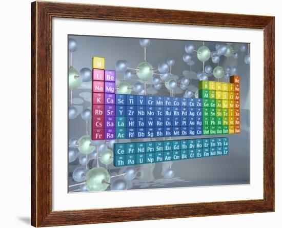 Periodic table of the elements and molecules-null-Framed Photographic Print