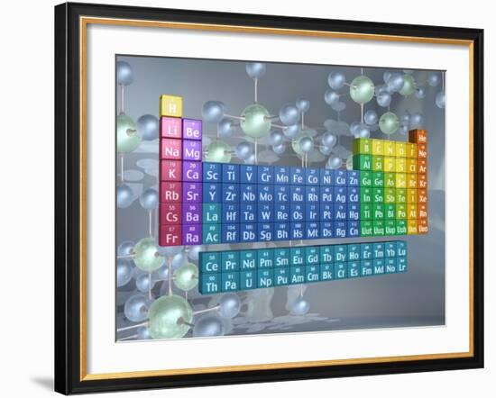 Periodic table of the elements and molecules-null-Framed Photographic Print