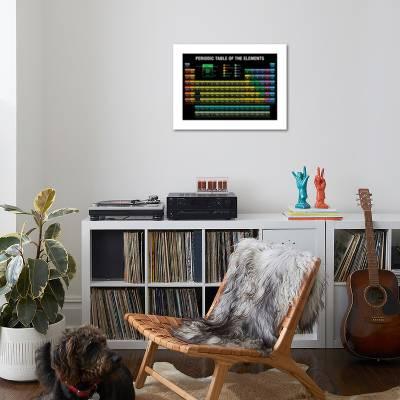 Periodic Table Of The Elements In Black Background Chemistry Art Print By Alejo Miranda Art Com