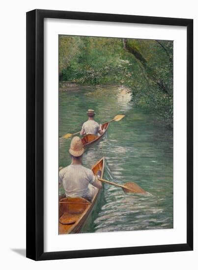 Perissoires-The canoes, 1878 Oil on canvas, 155 x 108 cm.-Gustave Caillebotte-Framed Giclee Print