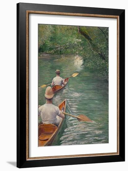 Perissoires-The canoes, 1878 Oil on canvas, 155 x 108 cm.-Gustave Caillebotte-Framed Giclee Print
