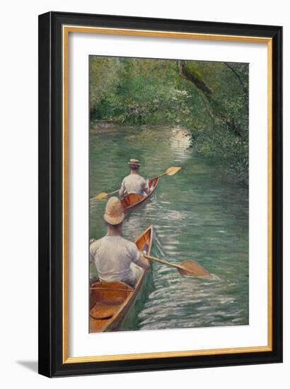 Perissoires-The canoes, 1878 Oil on canvas, 155 x 108 cm.-Gustave Caillebotte-Framed Giclee Print