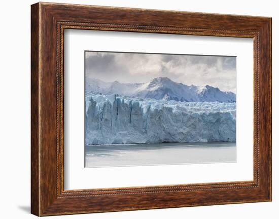 Perito Moreno glacier and mountain peak under a moody sky, Los Glaciares National Park, Argentina-francesco vaninetti-Framed Photographic Print