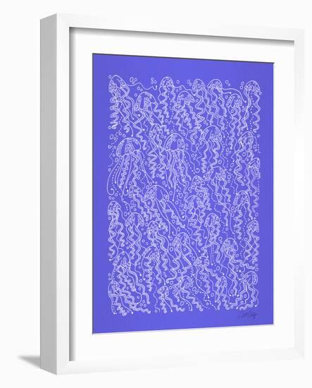 Periwinkle Jellyfish-Cat Coquillette-Framed Giclee Print