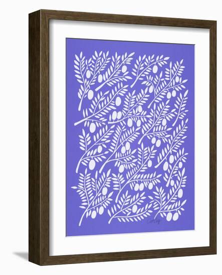 Periwinkle Olive Branches-Cat Coquillette-Framed Giclee Print