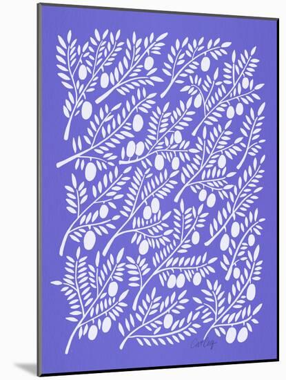 Periwinkle Olive Branches-Cat Coquillette-Mounted Giclee Print