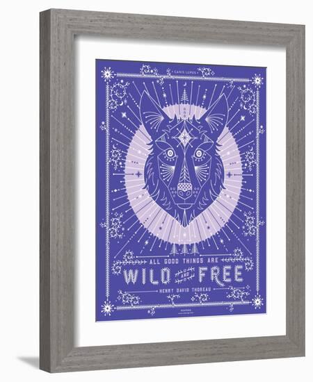 Periwinkle Wolf-Cat Coquillette-Framed Art Print