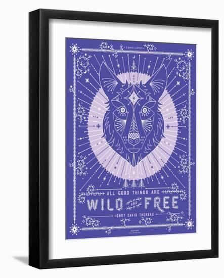 Periwinkle Wolf-Cat Coquillette-Framed Art Print