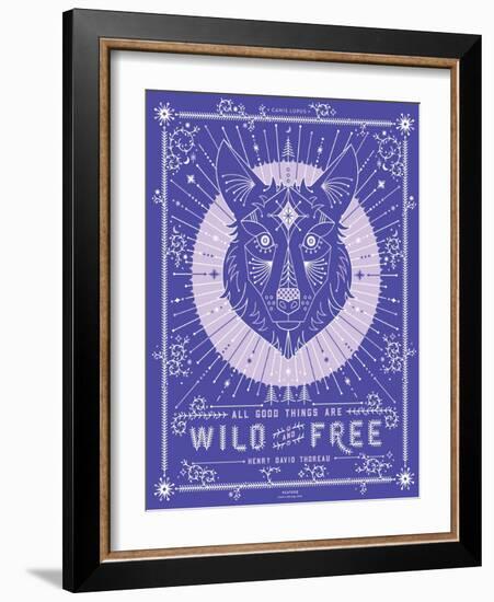 Periwinkle Wolf-Cat Coquillette-Framed Art Print