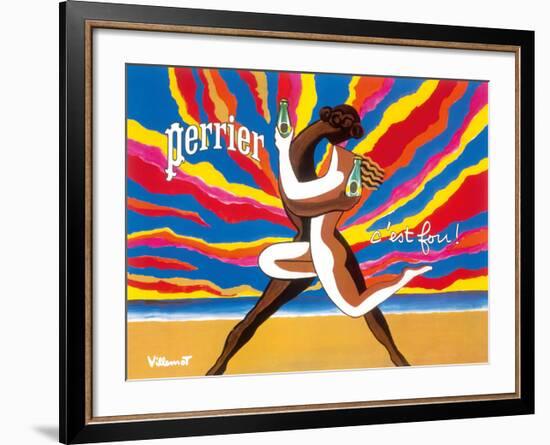 Perrier - The Dancing Couple (Le Couple Dansant) - This is Crazy! (C’est Fou!)-Bernard Villemot-Framed Giclee Print