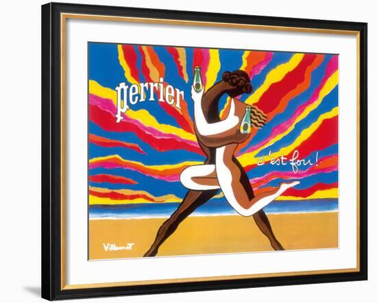 Perrier - The Dancing Couple (Le Couple Dansant) - This is Crazy! (C’est Fou!)-Bernard Villemot-Framed Giclee Print