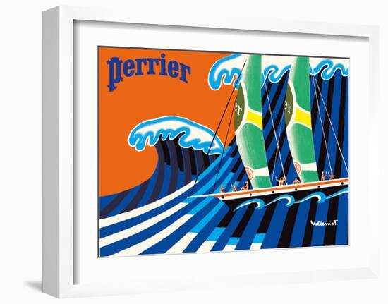 Perrier - The Sailboat - Hokusai The Great Wave-Bernard Villemot-Framed Art Print