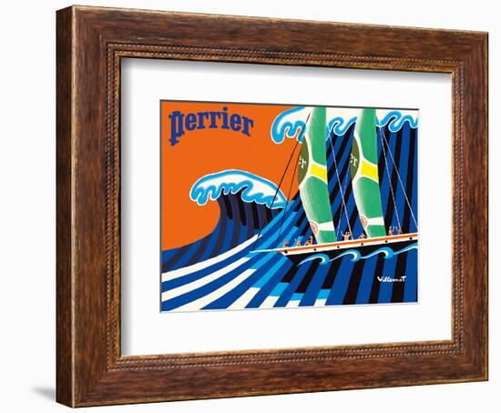 Perrier - The Sailboat - Hokusai The Great Wave-Bernard Villemot-Framed Art Print