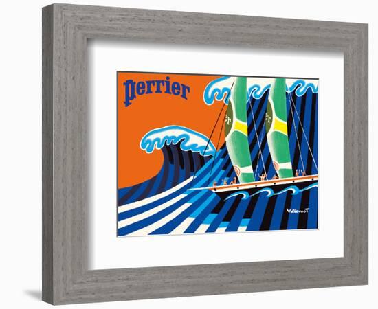 Perrier - The Sailboat - Hokusai The Great Wave-Bernard Villemot-Framed Art Print