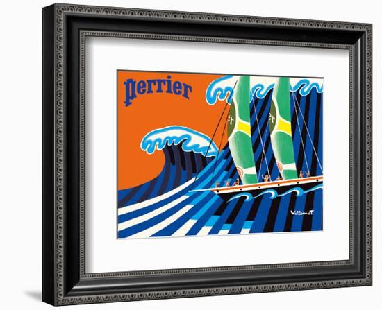 Perrier - The Sailboat - Hokusai The Great Wave-Bernard Villemot-Framed Art Print