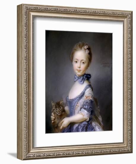 Perronneau: Girl, 1745-Jean-Baptiste Perronneau-Framed Giclee Print