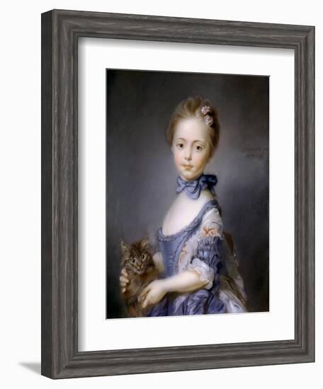 Perronneau: Girl, 1745-Jean-Baptiste Perronneau-Framed Giclee Print