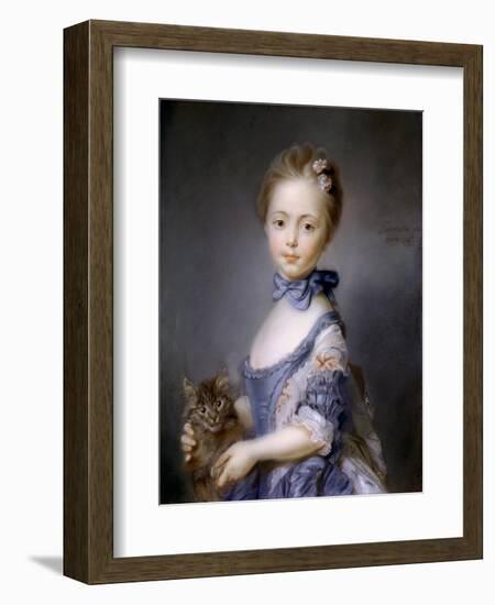 Perronneau: Girl, 1745-Jean-Baptiste Perronneau-Framed Giclee Print