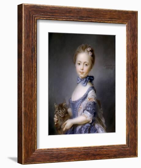 Perronneau: Girl, 1745-Jean-Baptiste Perronneau-Framed Giclee Print