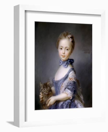 Perronneau: Girl, 1745-Jean-Baptiste Perronneau-Framed Giclee Print