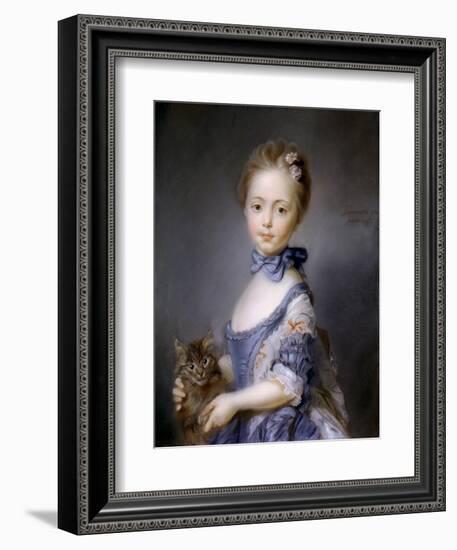 Perronneau: Girl, 1745-Jean-Baptiste Perronneau-Framed Giclee Print