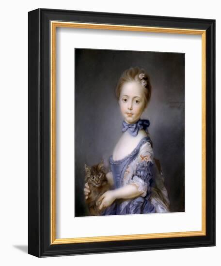 Perronneau: Girl, 1745-Jean-Baptiste Perronneau-Framed Giclee Print