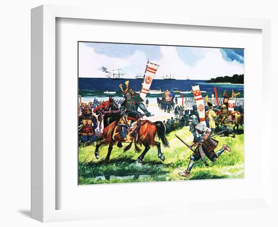 Perry Lands in Japan-English School-Framed Giclee Print