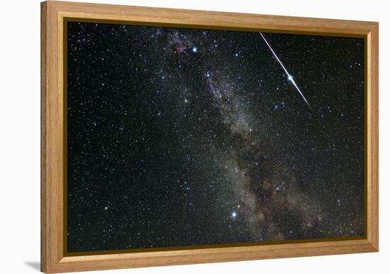 Perseid Meteor Shower, Meteor Track-Eckhard Slawik-Framed Premier Image Canvas