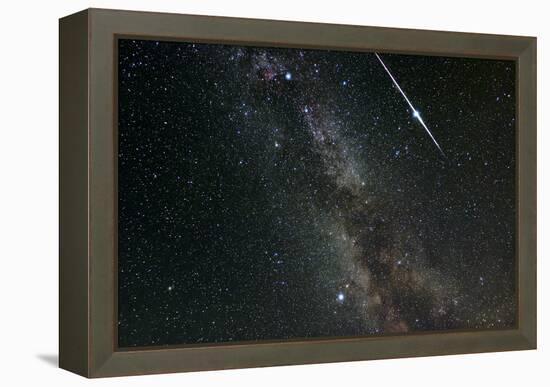 Perseid Meteor Shower, Meteor Track-Eckhard Slawik-Framed Premier Image Canvas