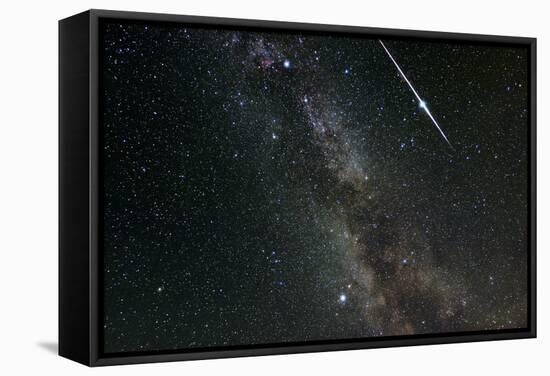 Perseid Meteor Shower, Meteor Track-Eckhard Slawik-Framed Premier Image Canvas