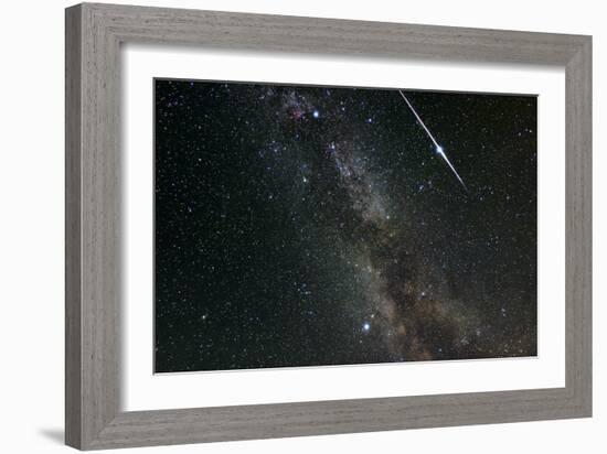 Perseid Meteor Shower, Meteor Track-Eckhard Slawik-Framed Photographic Print